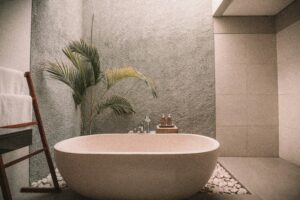 bathroom renovation trends 2026 walk-in shower and floating vanity
