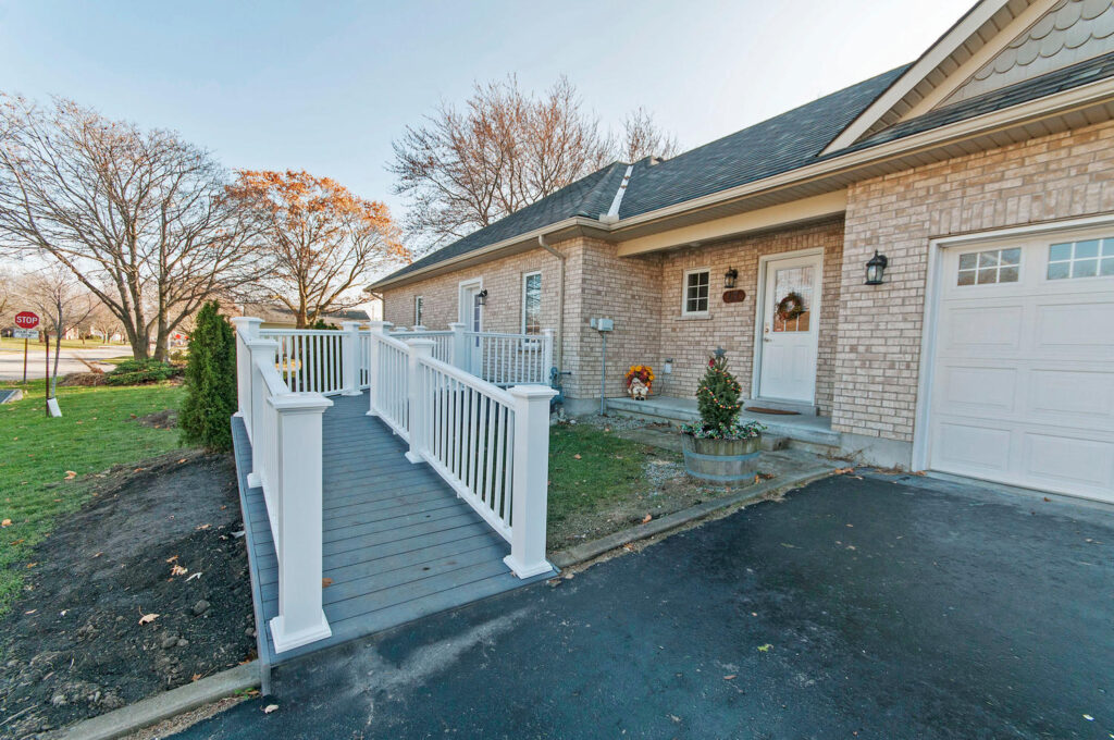accessible ramp installation Ontario — aluminum ramp with handrails